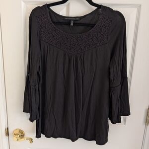 White House Black Market 3/4 sleeve lace detail top, size M